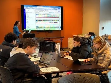 Students working at table