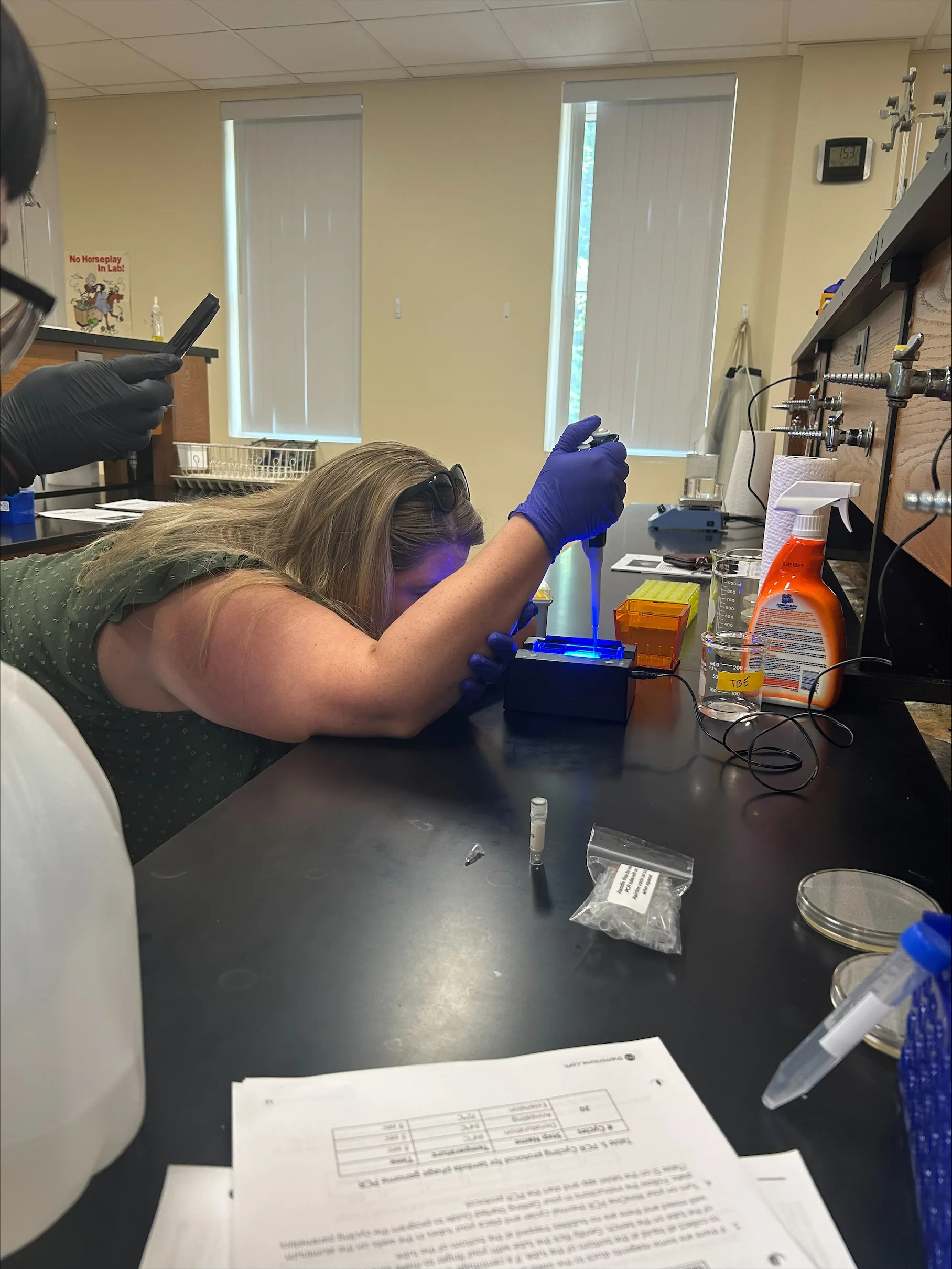 Teacher working in the lab